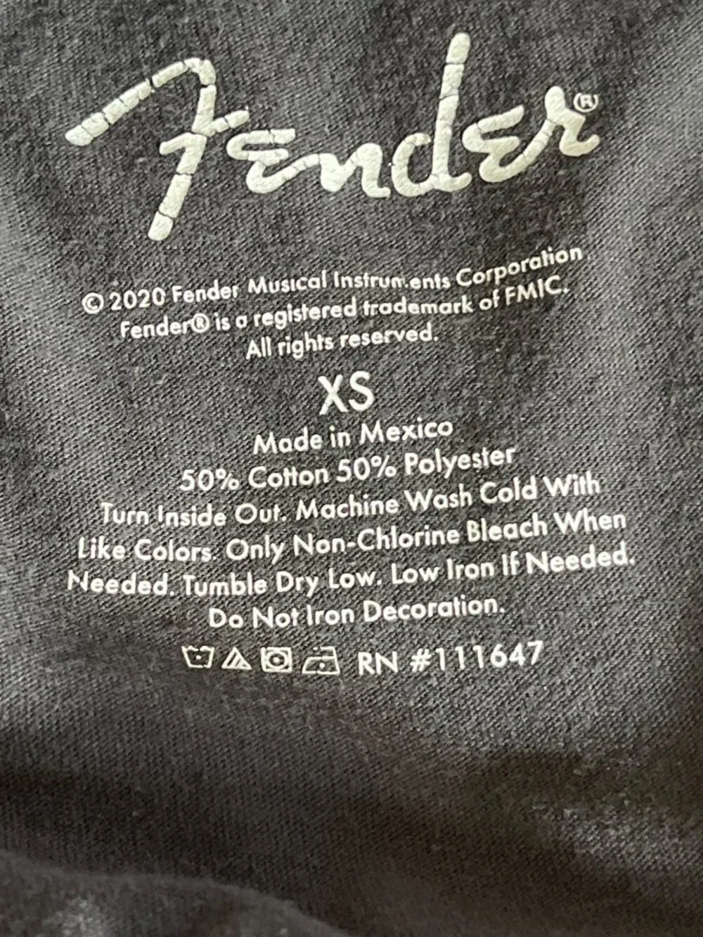 Fender Electric Tshirt Desert Charcoal Gray Unisex Crop Logo Graphic Grunge XS - Picture 3 of 6
